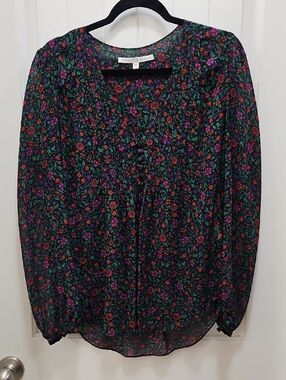 Veronica Beard Dark Lowell Floral Blouse Sz 12